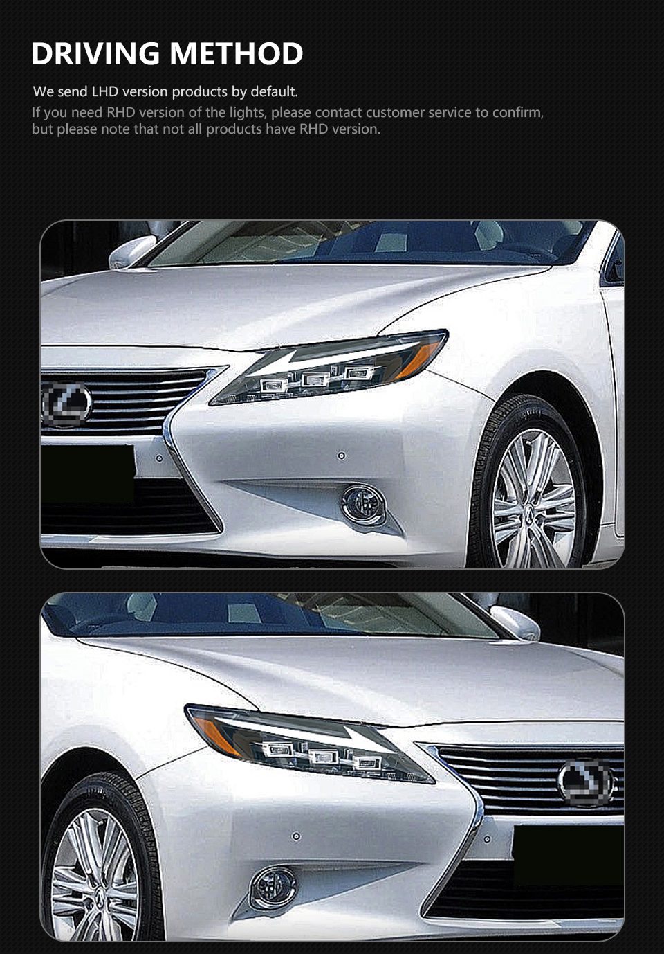 Headlight Assembly for Lexus ES200 2013-2014 ES300 DRL Moving Turn Signal LED Lens Front Light Lamps