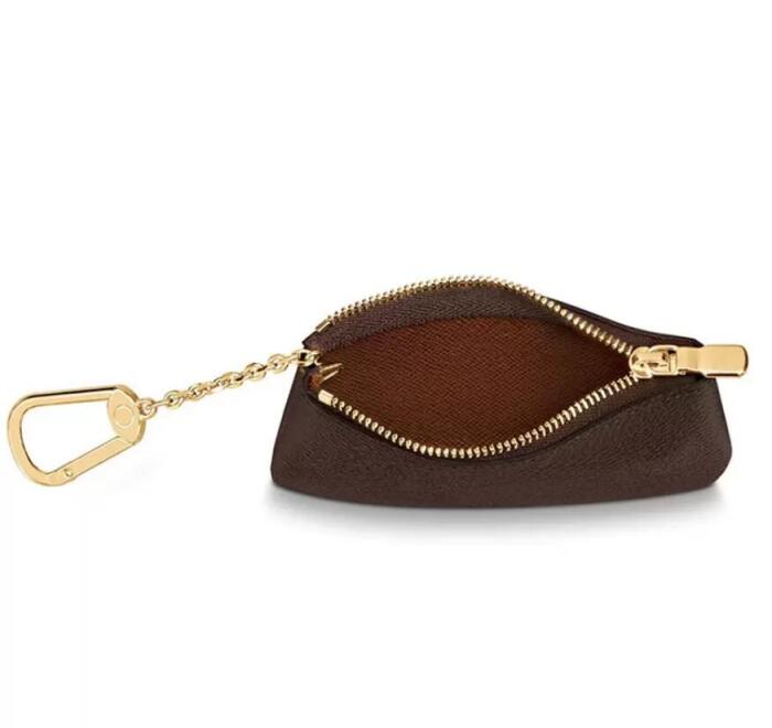 Top Designer Wallets Classic Brown flower Monogram Zipper pocket Brand Mini Wallet Luxury keychains pouch leather purses Card holder Unisex Fashion bag money bags