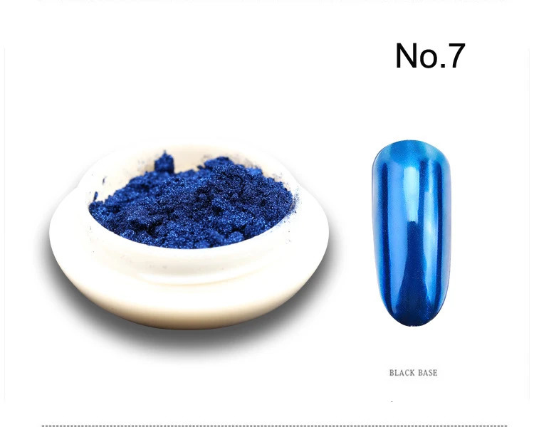 19 Jar/set Mirror Rub Nail Powder Metallic Mirror 19 Colors Glitter Metal Effect Nail Art UV Polish Chrome Pigment Powder 0.5g 231227