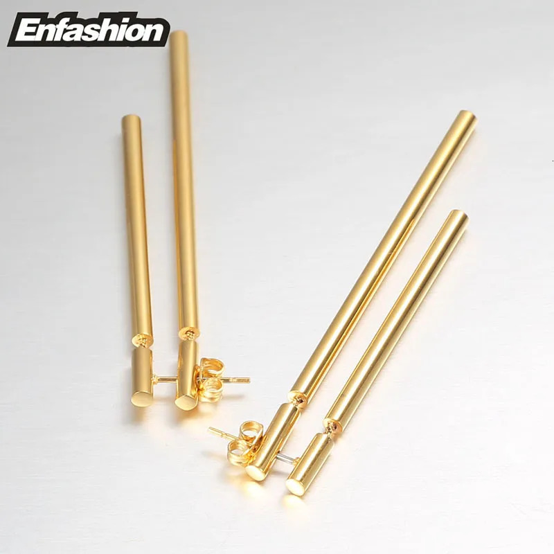 Enfashion Jewelry Double Long Earrings Dangle Earring Rose Gold color Earings Stainless Steel Drop Earrings For Women Wholesale 231227