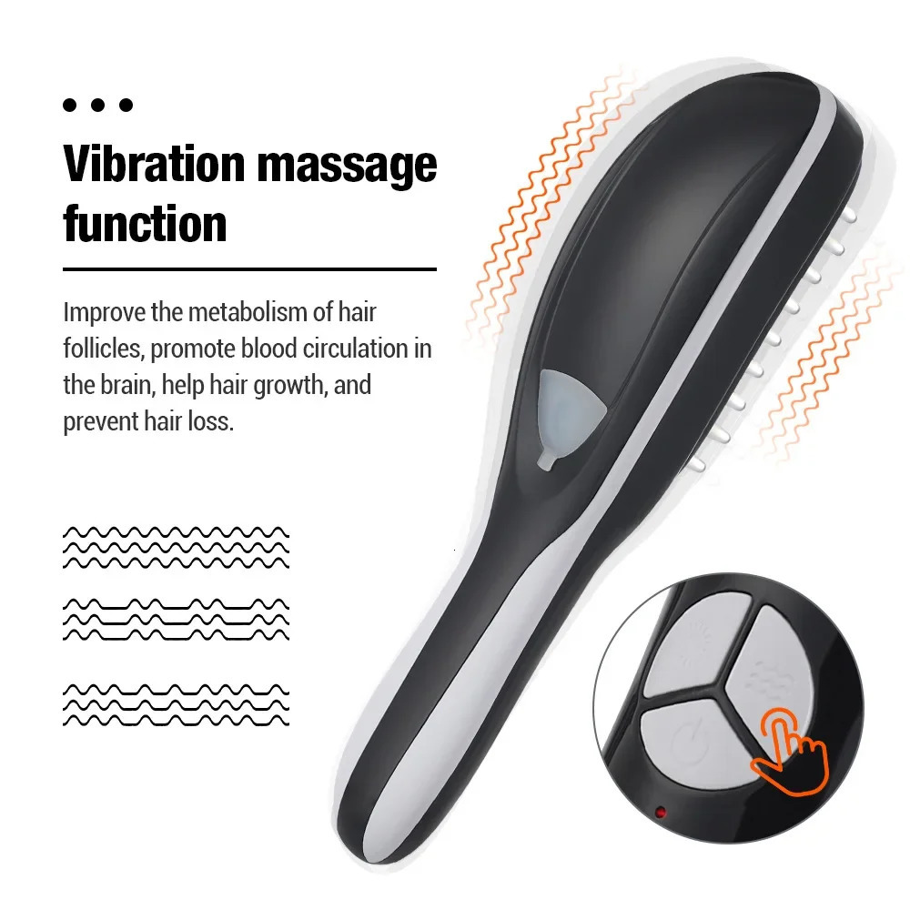 Electric Head Massage Comb Scalp Head Meridian Massager Health Care Anti Hair Loss Scalp Brush Negative Ion Spray Hair Growth 231227