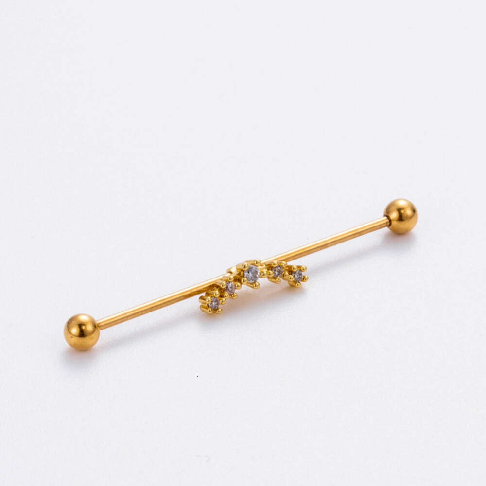 Straight Stainless Steel Industrial Surgical Barbell Helix Ear Bar Ball Cartilage Earring Stud 1.2mm Rod Heart Wings Bridge Nail Earrings Piercing Bod