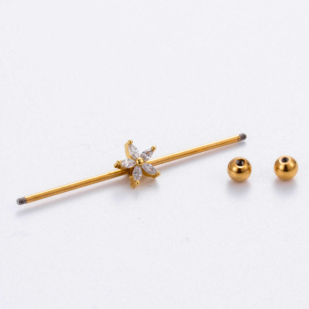 Straight Stainless Steel Industrial Surgical Barbell Helix Ear Bar Ball Cartilage Earring Stud 1.2mm Rod Heart Wings Bridge Nail Earrings Piercing Bod