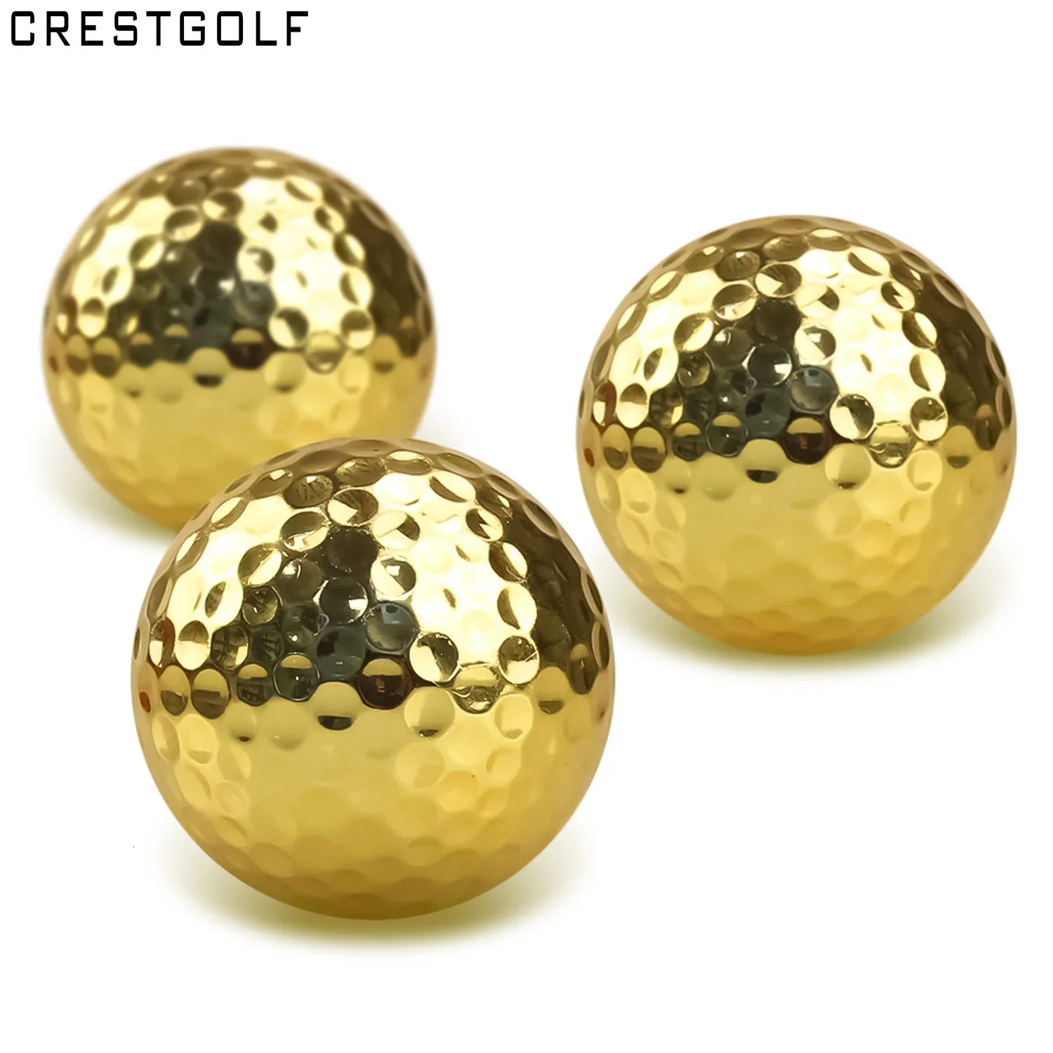 Gold-plated golf ball six-pack gold-plated golf ball double-layer practice ball Sarin game ball gift 231227