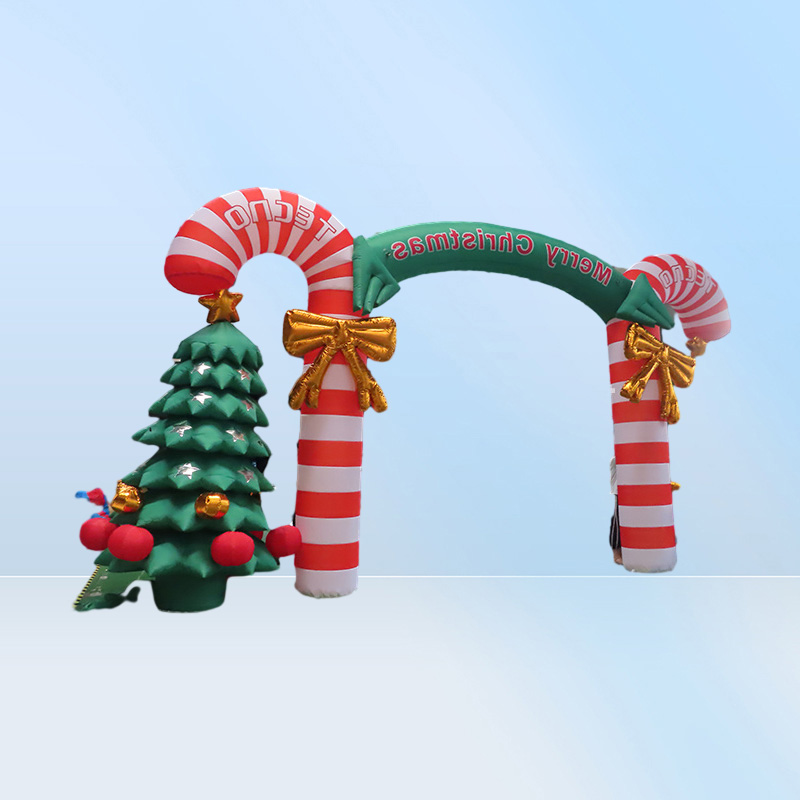 Ship Outdoor Xmas advertising Christmas newest inflatable archway with trees