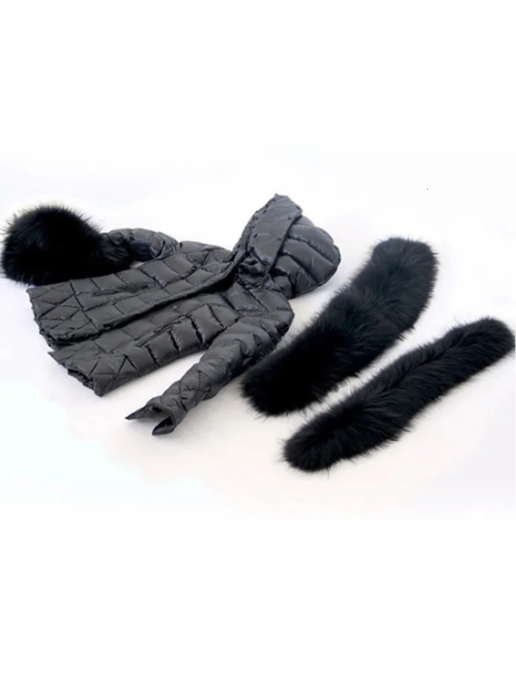 Janveny Real Raccoon Fur Hooded 90% White Duck Down Coat Women Winter Puffer Jacket Thick Warm Female Feather Parkas Outwear 231226