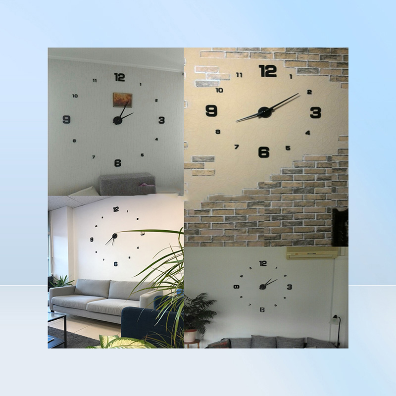 new arrival 3d real big wall clock modern design rushed Quartz clocks fashion watches mirror sticker diy living room decor 2011182584351