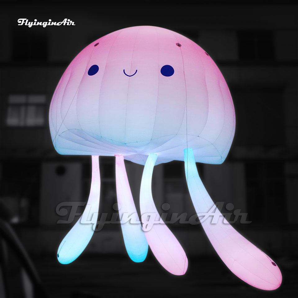 Fantastic Pendent Large Inflatable Jellyfish Lamp Hanging Air Blow Up Sea Animal Balloon With LED Light For Aquarium Decoration