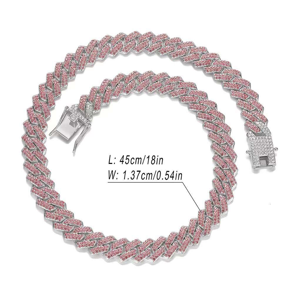 High Quality 18 MM 3 Rows VVS Moissanite Jewelry Rose Gold Plated Cuban Chain Hip-hop Necklace For Men Or Women