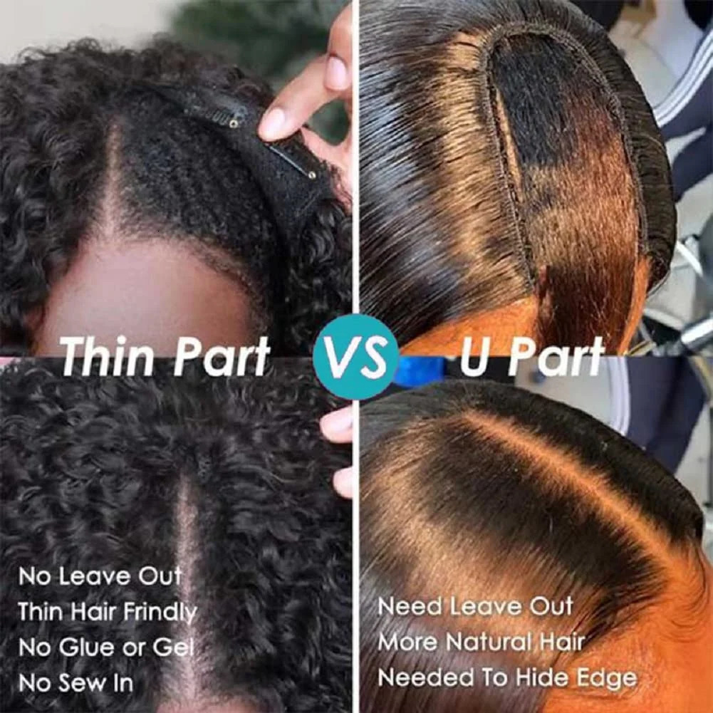 V Part Wig Human Hair No Leave Out Brazilian Deep Wave Human Hair Wigs for Women U Part Deep Curly Wigs Glueless Virgin 250% 231227