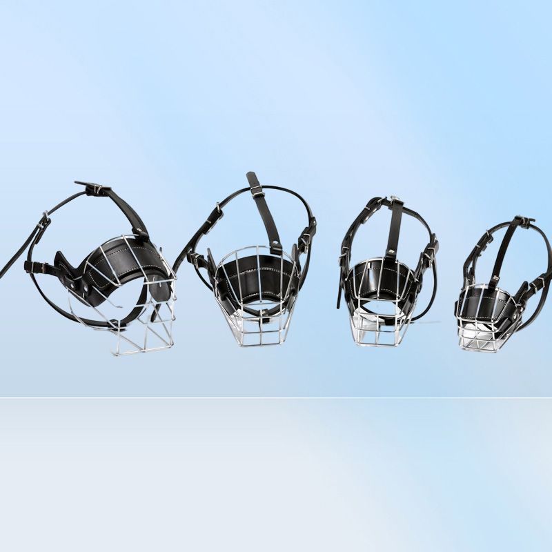 Black Large Medium Dog Metal Wire Basket Leather Antibite Masks Mouth Cover Bark Chew Dwe74 Muzzle Pet Breathable Safety Mask 2014025672