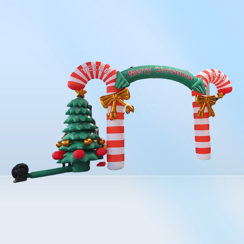 Ship Outdoor Xmas advertising Christmas newest inflatable archway with trees