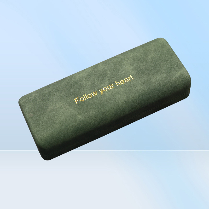 Sunglasses Cases Bags Fashion Simple PU Leather Glasses Metal Square Portable Sunglasses Case Women Men Durable Eyewear Storage Bo