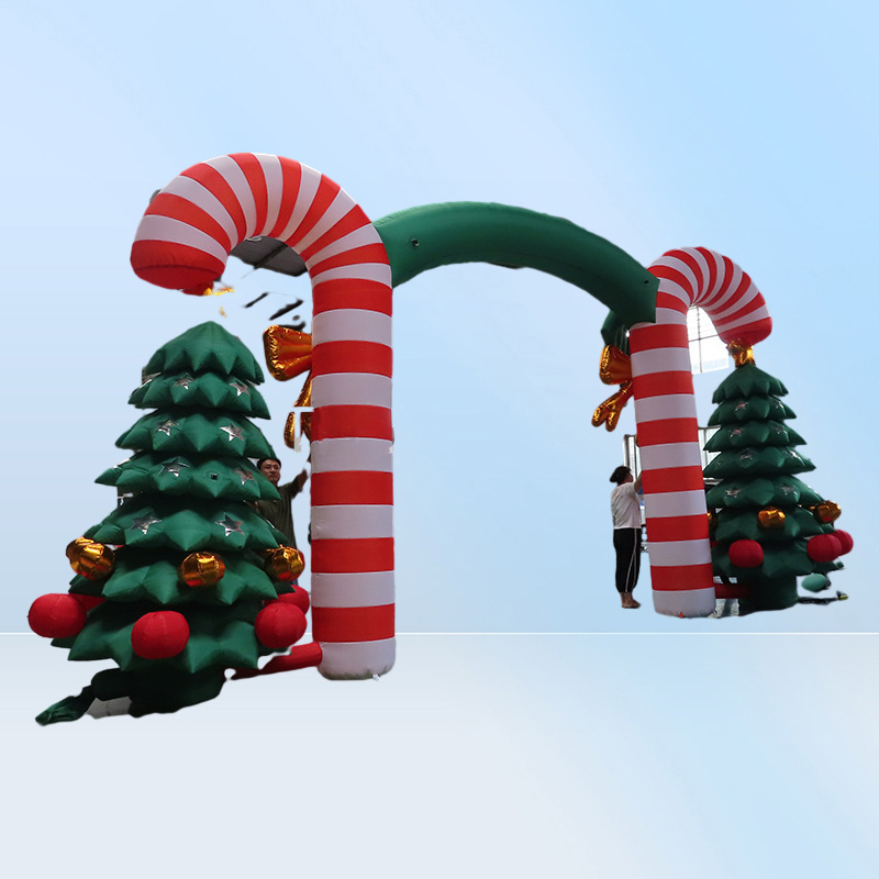 Ship Outdoor Xmas advertising Christmas newest inflatable archway with trees