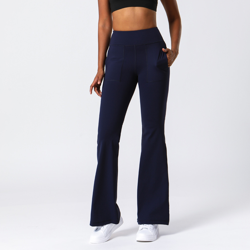 LL High Waist Wide Legged Yoga Pants Female Fashion Fitness Yoga Trousers Hip Lifting Elastic Sports Casual Pants