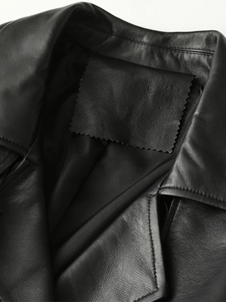 Nerazzurri Spring Autumn Black Leather Jacket Women Raglan Sleeve Belt Double Breasted Faux Leather Cargo Jackets 5xl 6xl 7xl 231226
