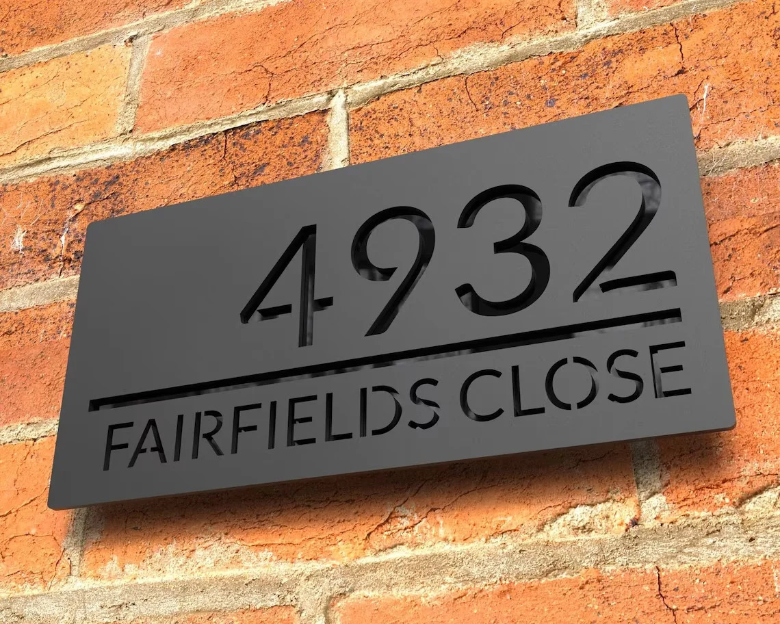 Custom Laser Cut 28/40/45cm Acrylic Matte Modern 3D Floating House Number sign Outdoor Street Family Name Plates Drop 231226