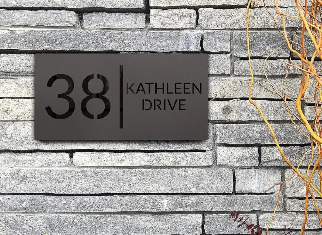 Custom Laser Cut 28/40/45cm Acrylic Matte Modern 3D Floating House Number sign Outdoor Street Family Name Plates Drop 231226