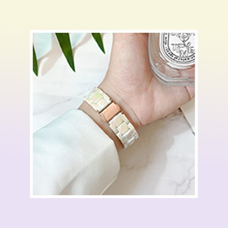 for Apple Watch Series 7 6 5 4 3 2 SE Glossy Laser White Protective Case Band Strap Cover iWatch 44mm 45mm4557057