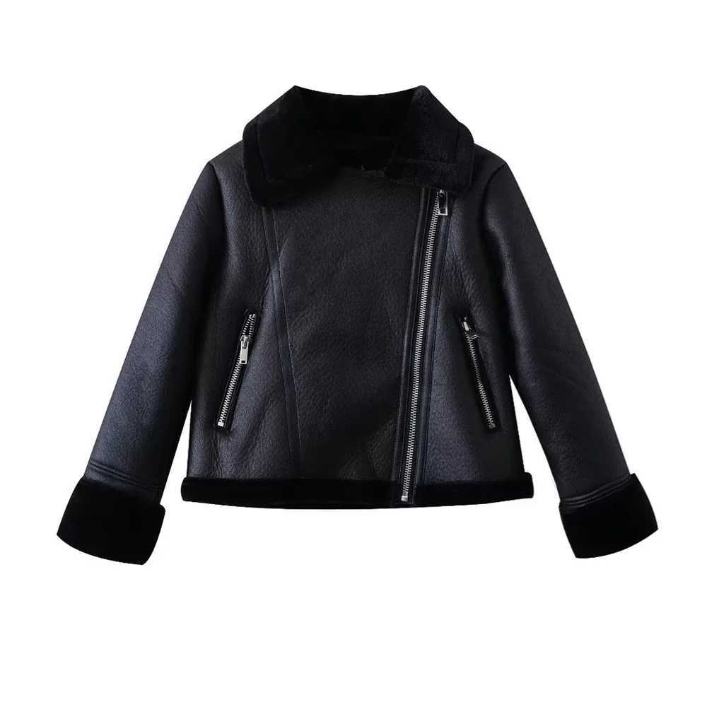 Women's Jackets UNIZERA 2023 Autumn/Winter New Womens Fashion Casual Edition Polo Neck Fur Integrated Jacket Coat J240708