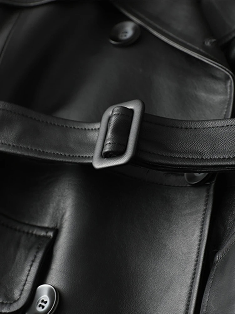 Nerazzurri Spring Autumn Black Leather Jacket Women Raglan Sleeve Belt Double Breasted Faux Leather Cargo Jackets 5xl 6xl 7xl 231226