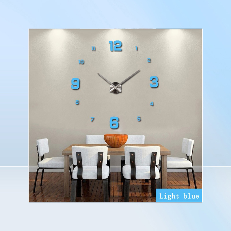 new arrival 3d real big wall clock modern design rushed Quartz clocks fashion watches mirror sticker diy living room decor 2011182584351