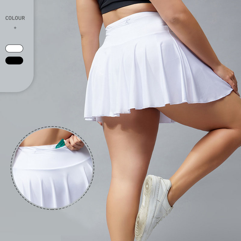 LL Plus Size Fitness Shorts Dress Female Defense Light Fast Drying and Breathable Tennis Skirt Running Fitness Pleated skirt