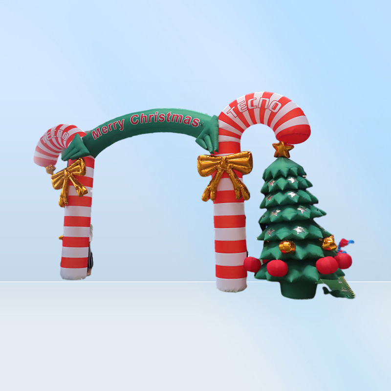 Ship Outdoor Xmas advertising Christmas newest inflatable archway with trees