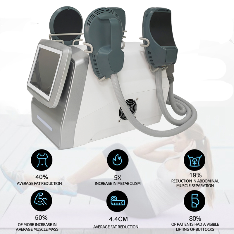 Portable emslim machines muscle stimulator ems slimming tesla sculpt body emt rf skin tighten machine 4 Handles