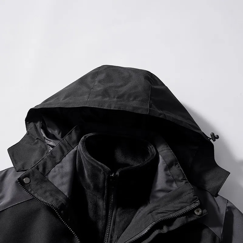 Outdoor Waterproof Suits Men's Women's Two-pieces Sets 3 in 1 Thick Warm Coats Camping Windbreaker Winter Coat Hiking Windproof 231226