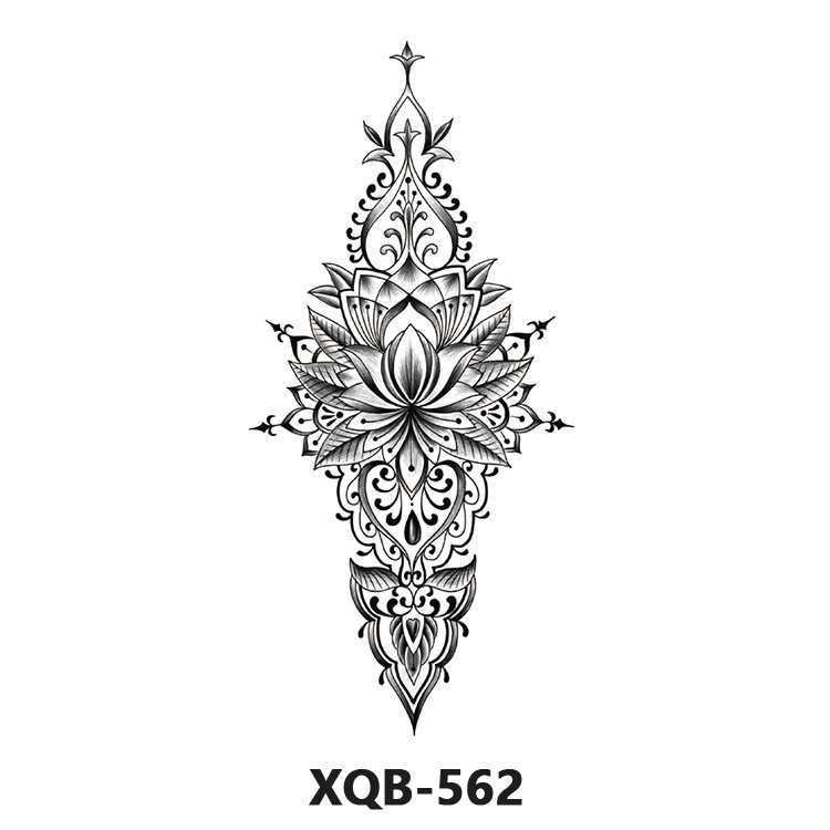 Half arm and small tattoo paste black white flower series