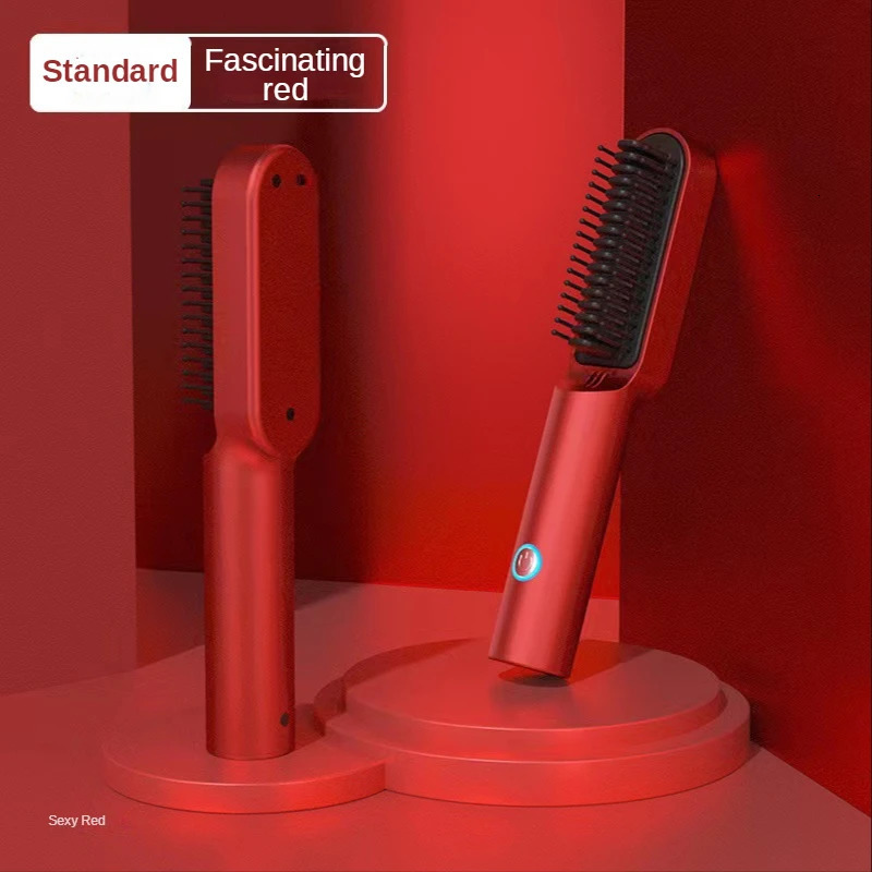 Wireless Portable Mini Heating Comb Hair Straightener Brush Sleek Hair Curler Bangs Curling Rod Hairstyling Tool Iron flat irons 231227