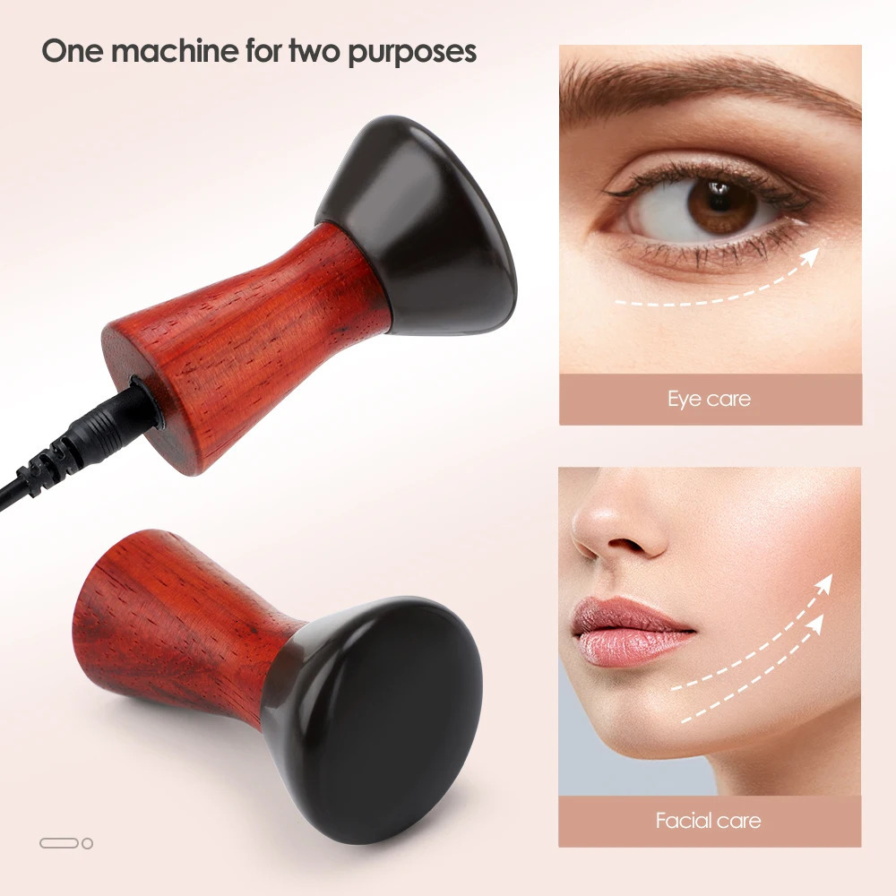 Electric Bian Stone Massager for Face Eyes Skin Improve Eye Bags Guasha Cupping Body Spa Relaxation 231227