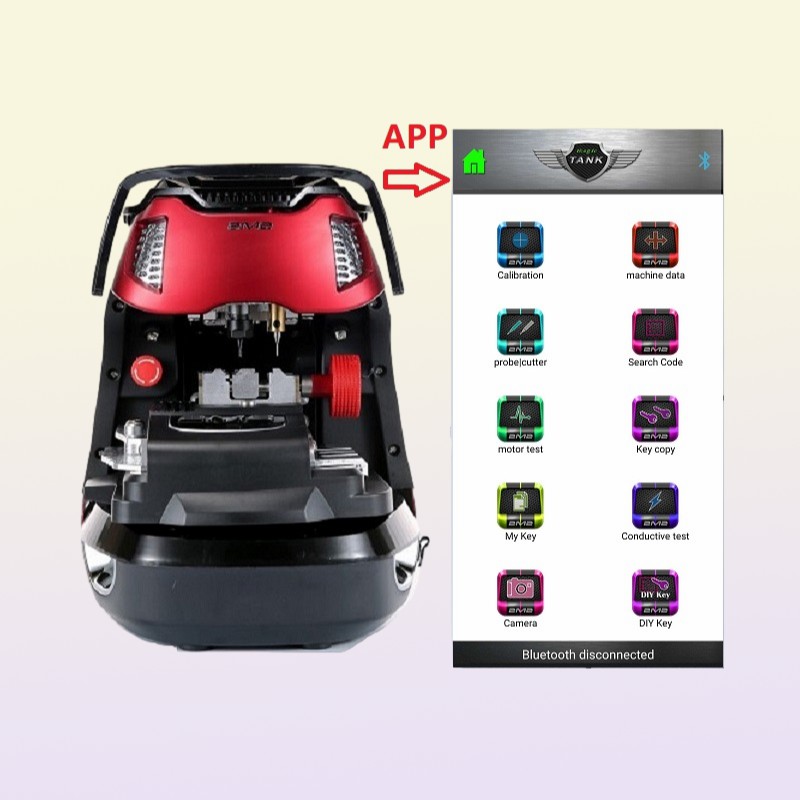 V8 X6 Plus Android System 2M2 Magic Tank CNC Auto Key Cutting Machine via Bluetooth with Database Locksmith Tool