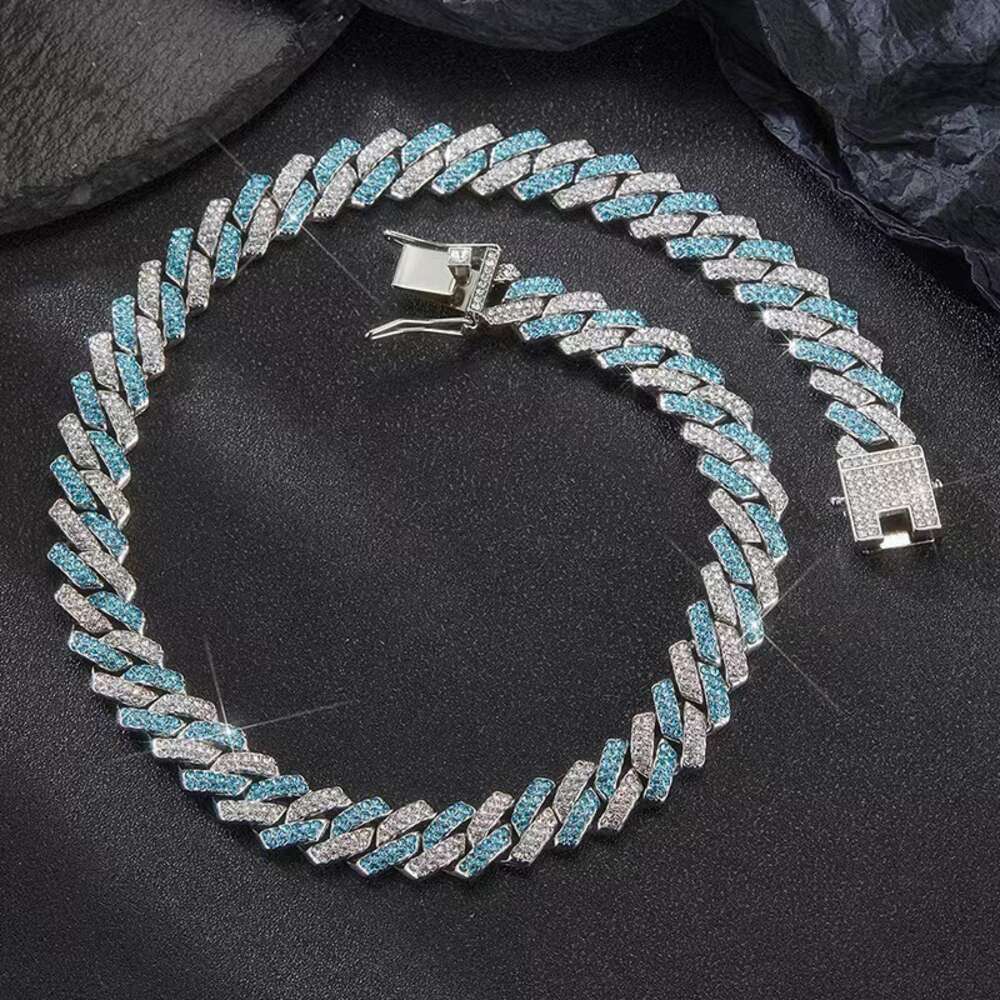 High Quality 18 MM 3 Rows VVS Moissanite Jewelry Rose Gold Plated Cuban Chain Hip-hop Necklace For Men Or Women