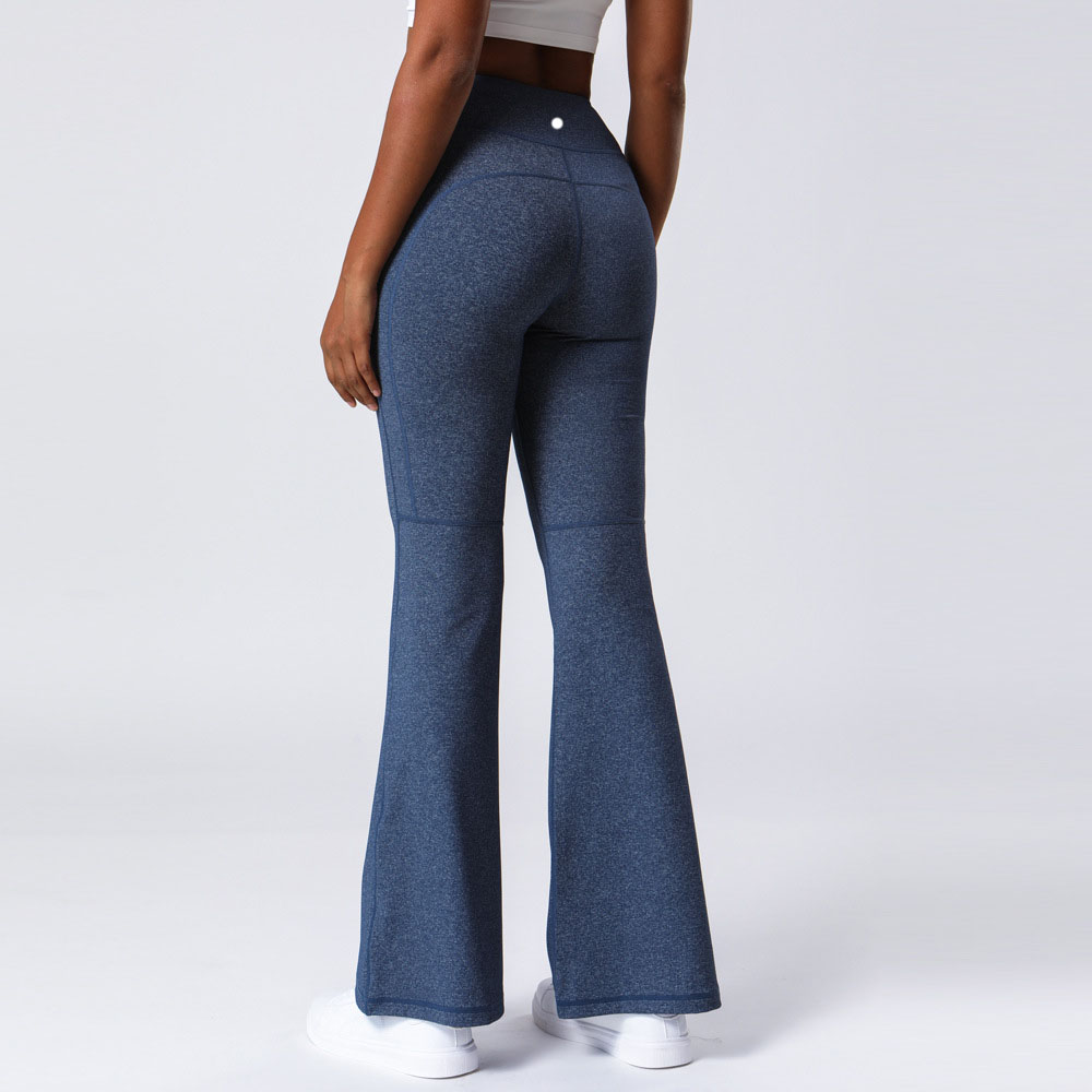 LL High Waist Wide Legged Yoga Pants Female Fashion Fitness Yoga Trousers Hip Lifting Elastic Sports Casual Pants
