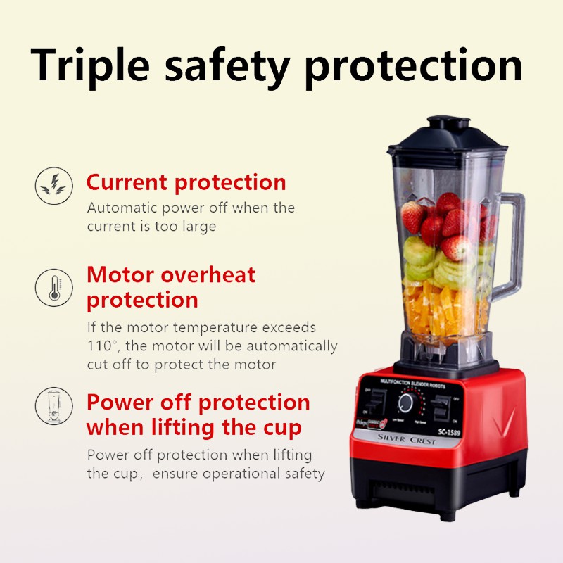 High Power Blender Bar Products Mixer Heavy Commercial Blenders Juicer without BPA Smoothie Milkshake Bars Fruit Food Processor