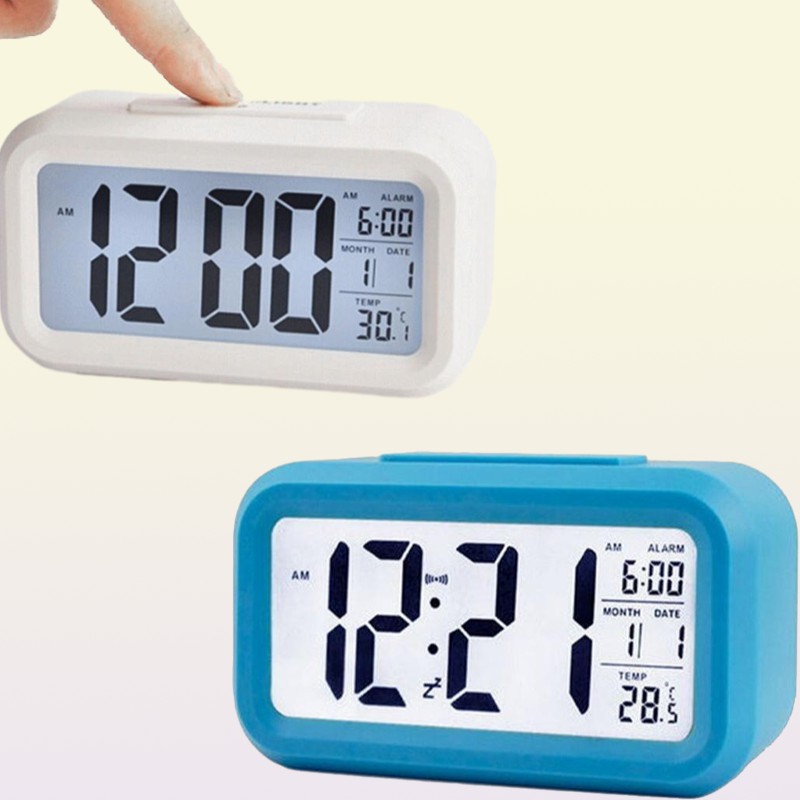Desk Table Clocks Alarm Clock Large Display With Calendar For Home Office Snooze Electronic Kids LED Desktop Digital ClocksDesk