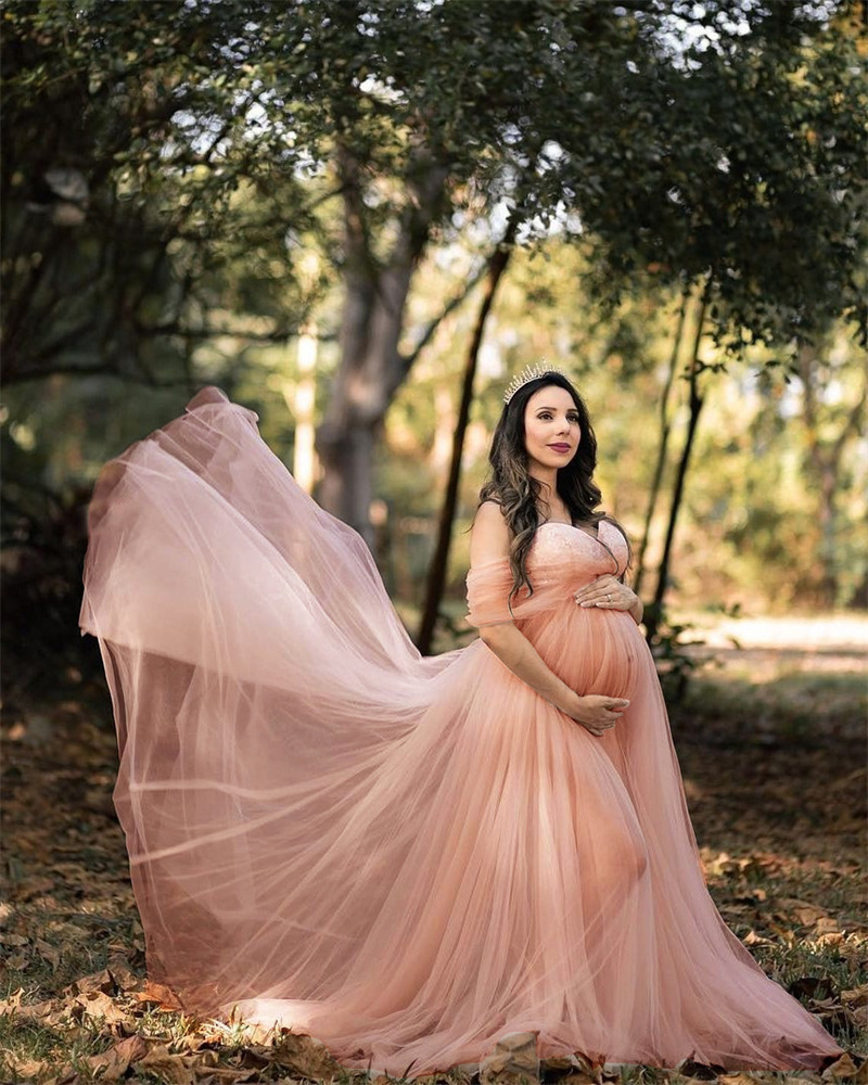 Maternity Dresses Photography Props Sexy Chiffon Maxi Gown For Pregnant Deep V-neck Women Long Pregnancy Dress Photo Shoots 2025 Hot
