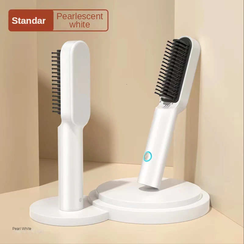 Wireless Portable Mini Heating Comb Hair Straightener Brush Sleek Hair Curler Bangs Curling Rod Hairstyling Tool Iron flat irons 231227