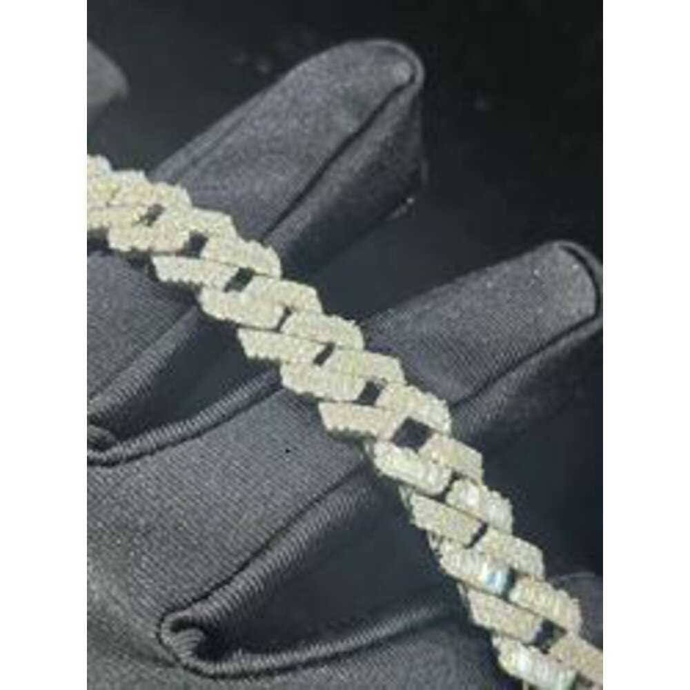 Fashion Fine Jewelry Moissanite Diamond Bracelets Bangles Sliver Cuban Chain