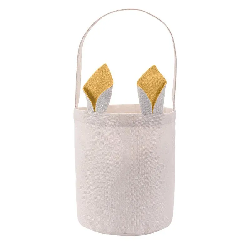 Sublimation Easter Bucket Festive DIY Blan Bunny Basket Portable Outdoor Shopping Bag With Rabbit Ears Cpa4210 2024