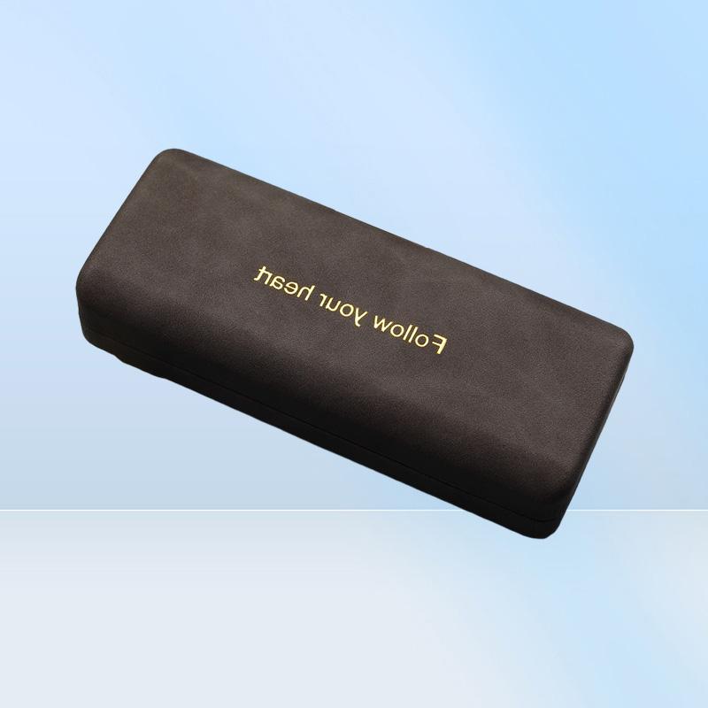Sunglasses Cases Bags Fashion Simple PU Leather Glasses Metal Square Portable Sunglasses Case Women Men Durable Eyewear Storage Bo