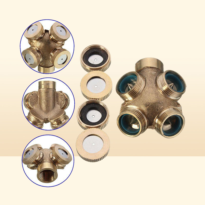Hole Adjustable Brass Spray Misting Nozzle Garden Sprinkler Irrigation Fitting Watering Equipments6489418