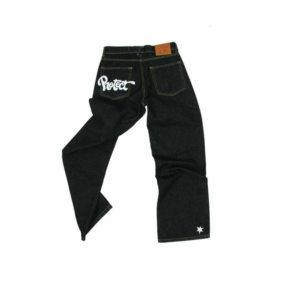 Y2k Haruku Hip Hop Graphic Gothic Oversized Baggy Jeans Black Pants Men Women New High Waisted Wide Trousers Streetwear