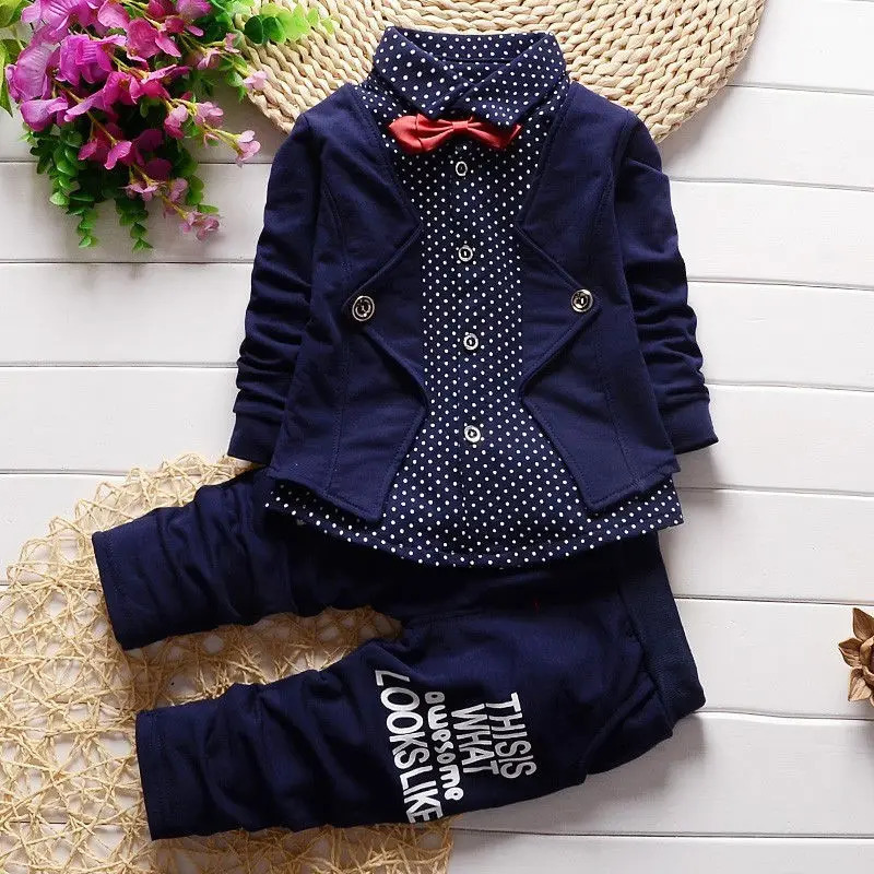 Fashion Boys Gentleman Suits for Wedding Kids Birthday Gift Party Child Clothing Sets Blazer Pant 2pcs School uniform Clothes 231228