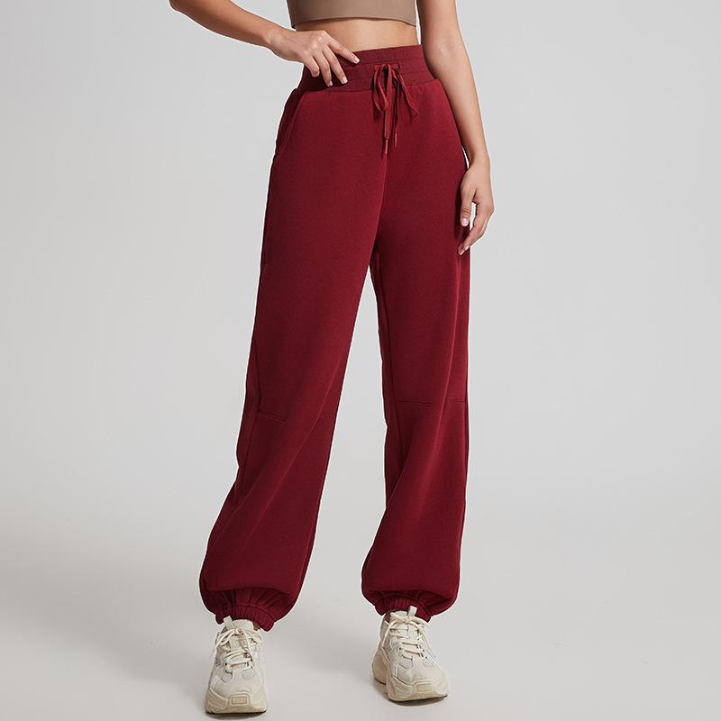 2025--Women Yoga Plush Ninth Pants Push Fitness Leggings Soft High Waist Hip Lift Elastic Casual Jogging Pants 5 Colors metal tag