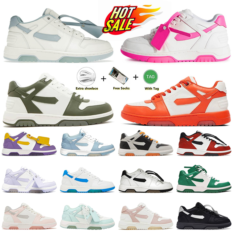 2024 New Out Of Office Sneakers Offes White Designer Casual Shoes Low Top Plate-forme Trainers Rubber Sole Mens Womens White Blue Pink Olive Loafers Walking Shoe 36-45