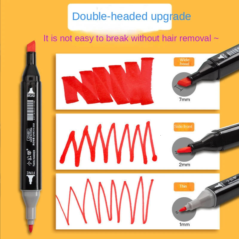 Double Headed Marker Set Colouring Markers Drawing Alcohol Marker Oily Sketching Draw Aesthetic School Supplies Stationery 231227