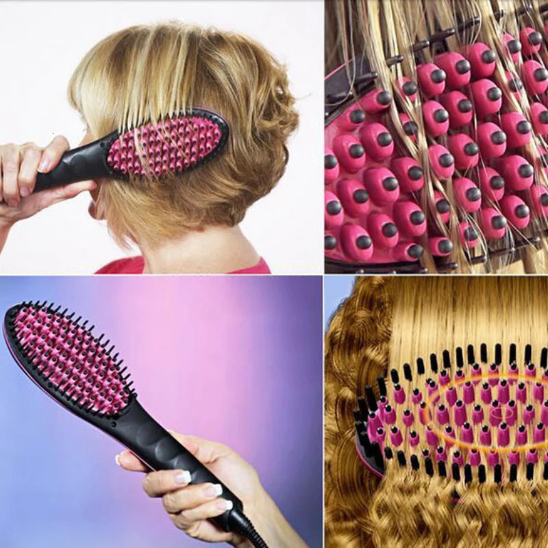 Electric Heating Comb Professional Hair Straightening Brush Adjustable Temperature Hair Straightener Women's Hair Comb 231227